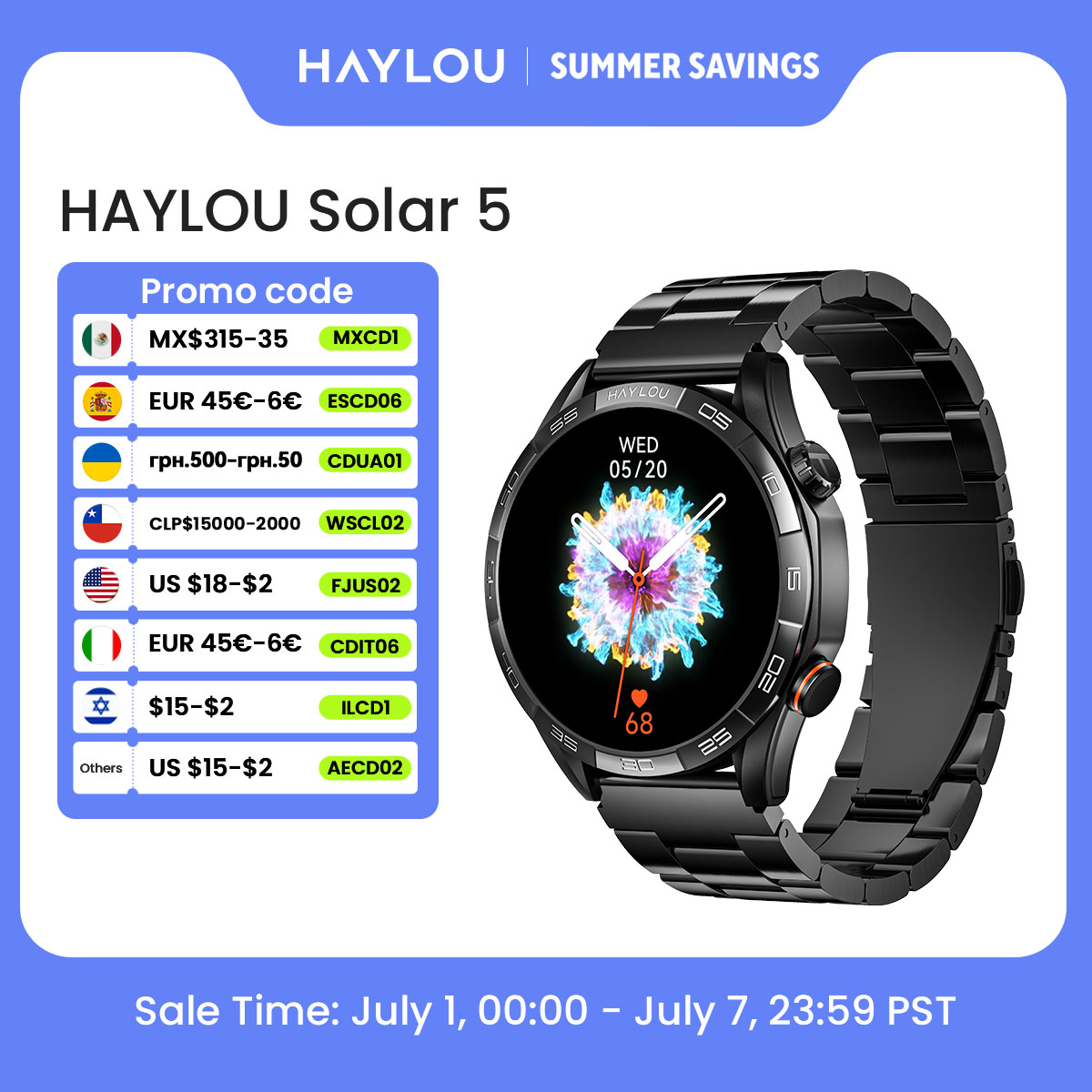 HAYLOU Solar 5 Voice Calling S – обзор и цена Gps Running Watch